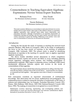 Connectedness in Teaching Equivalent Algebraic Expressions