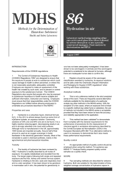 MDHS 86 Hydrazine in air - Laboratory method using