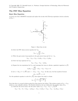 The FET Bias Equation - W. Marshall Leach, Jr.