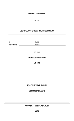 2016 Liberty Lloyds of Texas Insurance Company