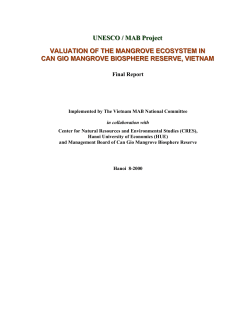 valuation of the mangrove ecosystem in can gio mangrove