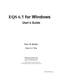 EQS 6.1 for Windows - Multivariate Software, Inc.