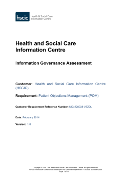 Patient Objections Management Information Governance