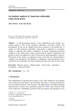 An hedonic analysis of American collectable comic