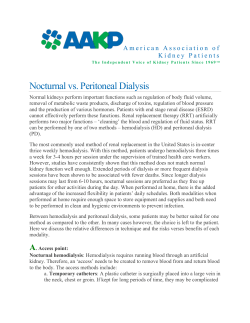 Nocturnal vs. Peritoneal Dialysis