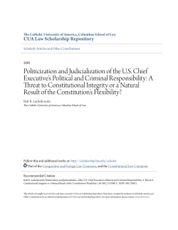 Politicization and Judicialization of the U.S. Chief Executive&acirc;&bull;Žs