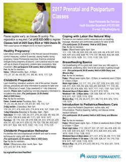 Prenatal - Kaiser Permanente Thrive