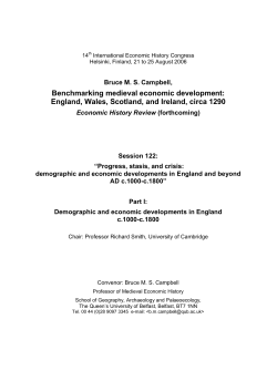 Benchmarking medieval economic development: England, Wales