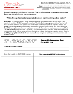 Pretend you are a world famous historian. You have been asked to