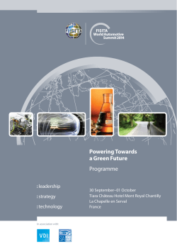 the 2014 Programme - FISITA World Automotive Summit