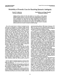 Reliability of Prosodic Cues for Resolving Syntactic