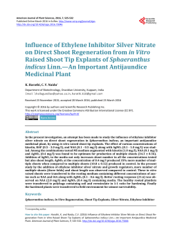 Influence of Ethylene Inhibitor Silver Nitrate on Direct Shoot