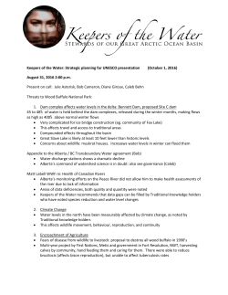 Keepers of the Water: Strategic planning for UNESCO presentation