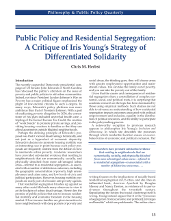 Public Policy and Residential Segregation: A Critique of Iris Young`s