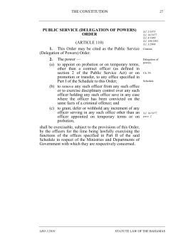 Public Service (Delegation of Powers) Order
