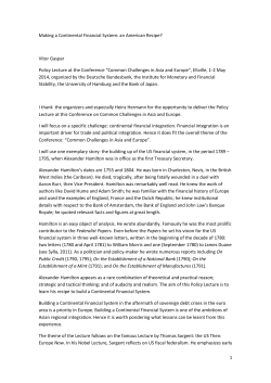 Making a Continental Financial System: an American