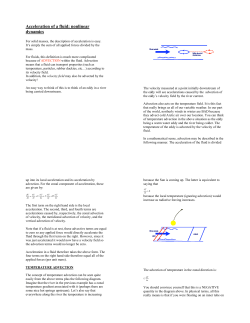 Acceleration of a fluid: nonlinear dynamics
