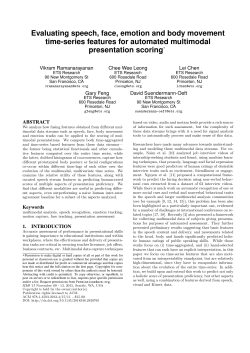 Evaluating speech, face, emotion and body movement time