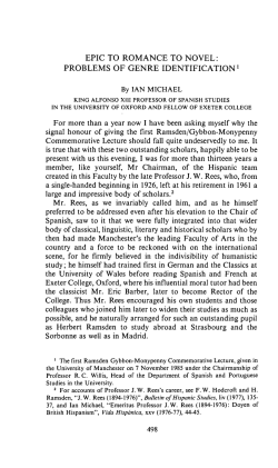 epic to romance to novel: problems of genre identification