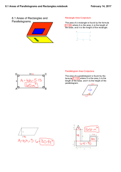 8.1 Areas of Parallelograms and Rectangles.notebook