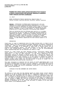 property measurements with particular reference to methanol