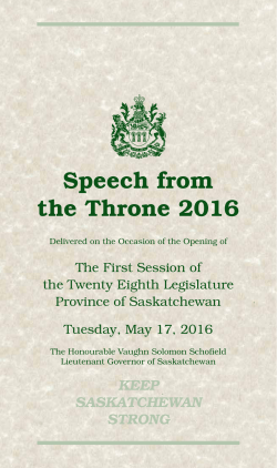 2016 Speech from the Throne