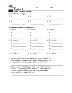 60501SR-Least Common Multiple