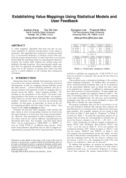 Establishing Value Mappings Using Statistical Models and User
