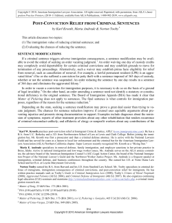Post-Conviction Relief from Criminal Sentences, 2010