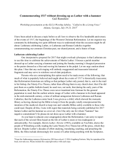 Commemorating 1517 without dressing up as Luther with a hammer