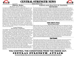 Central Strength Newsletter 2014-15