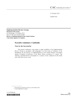 Executive summary: Cambodia - United Nations Office on Drugs and