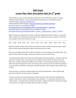 MSP Grant Lesson Plan: Basic Descriptive Stats for 5th grade