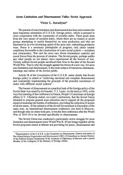 Arms Limitation and Disarmament Talks