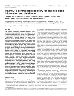 PlasmID: a centralized repository for plasmid clone information and