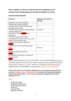 How to register as a Nurse in Ireland if you have completed a nurse