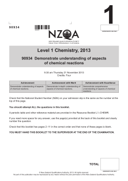 Level 1 Chemistry (90934) 2013