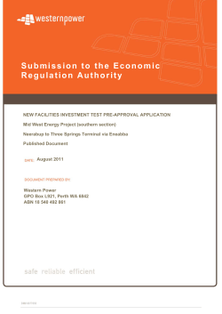 New Facilities - Economic Regulation Authority