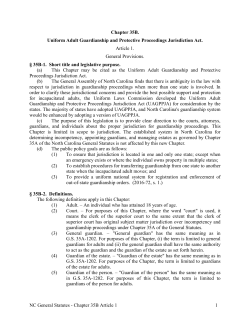 Article 1 - North Carolina General Assembly