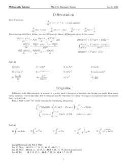 Differentiation Integration