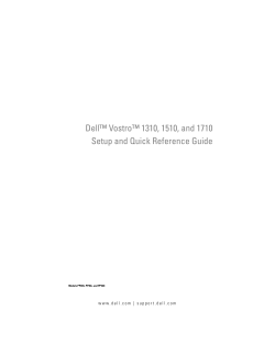 Dell&trade; Vostro&trade; 1310, 1510, and 1710 Setup and Quick Reference