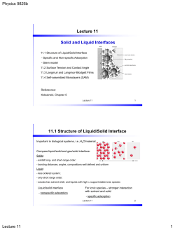 Liquid/Solid Interface.