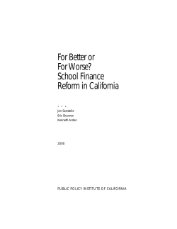 For Better or For Worse? School Finance Reform in California