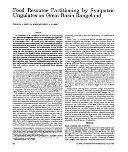 Food Resource Partitioning by Sympatric Ungulates on Great Basin