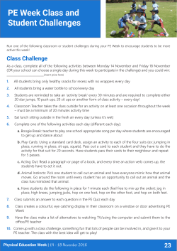 PE Week Class and Student Challenges