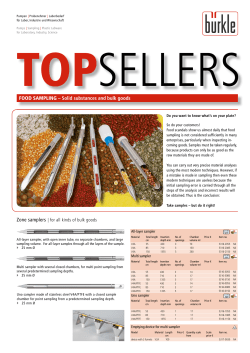 FOOD SAMPLING &ndash; Solid substances and bulk goods Prices valid