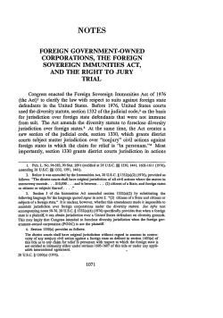 Foreign Government-Owned Corporations, the Foreign