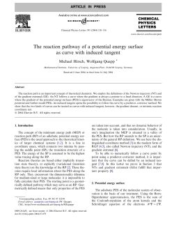 The reaction pathway of a potential energy surface as