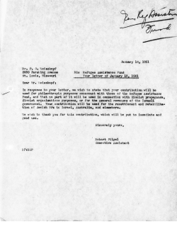 Letter Robert Pipel to Mr. PG Weisskopf, Re - JDC