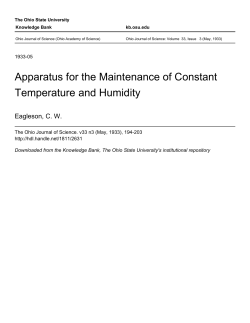 Apparatus for the Maintenance of Constant Temperature and Humidity